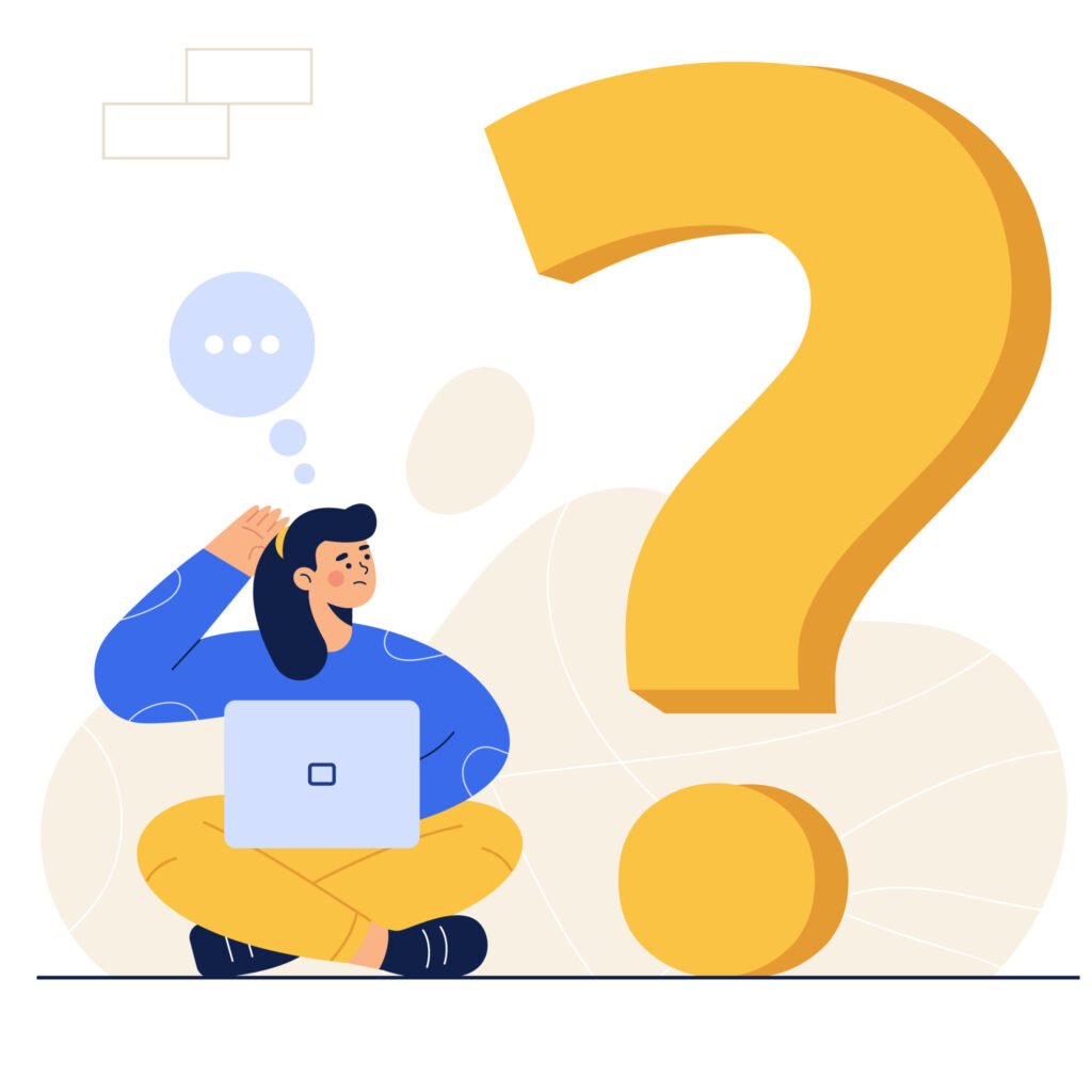 No idea, has questions, answers, search engines, internet, has answers, everything, confused, computers, laptops, people, career, occupation, happy, leisure, lifestyle, character, person, woman, female, pose, acting, posture, gesture, vector, illustration, flat, design, cartoon, clipart, drawin